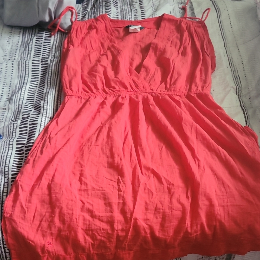Vibrant Coral Sleeveless Dress